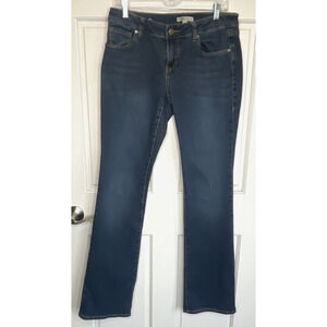 CAbi Jeans Women's Dark Wash Boot Leg Jeans Size 10 Long 916L Distressed Modern